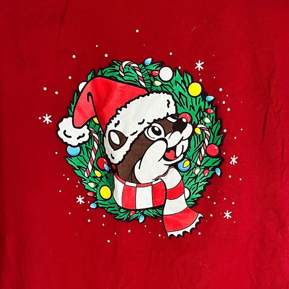 Buc-ees Never Calm Always Bright Christmas t-shirt Unisex XL - Picture 2 of 5